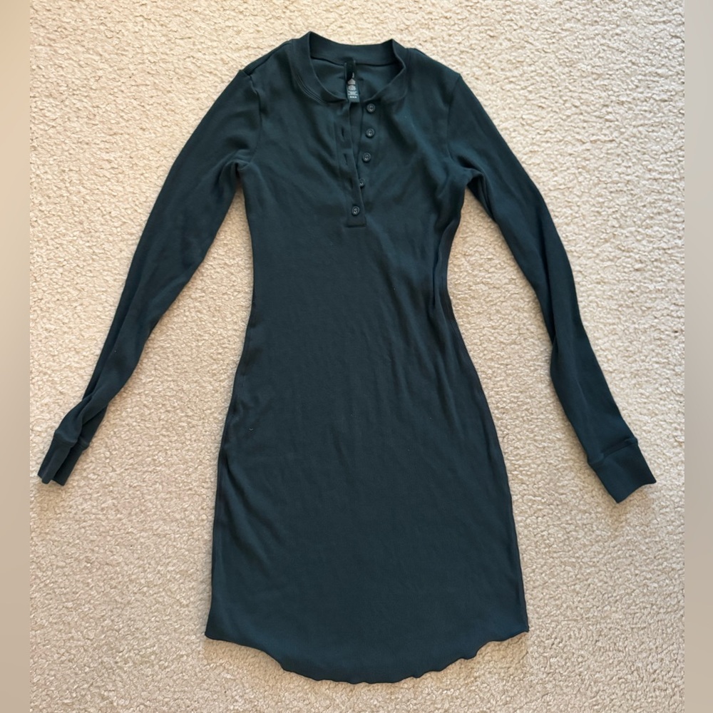 SKIMS Dark Green Long Sleeve Dress